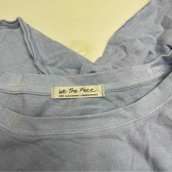 Free People We The Free Light Blue Oversized Crop Top - Picture 8 of 8